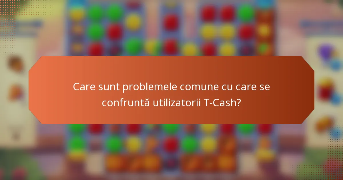 Care sunt problemele comune cu care se confruntă utilizatorii T-Cash?