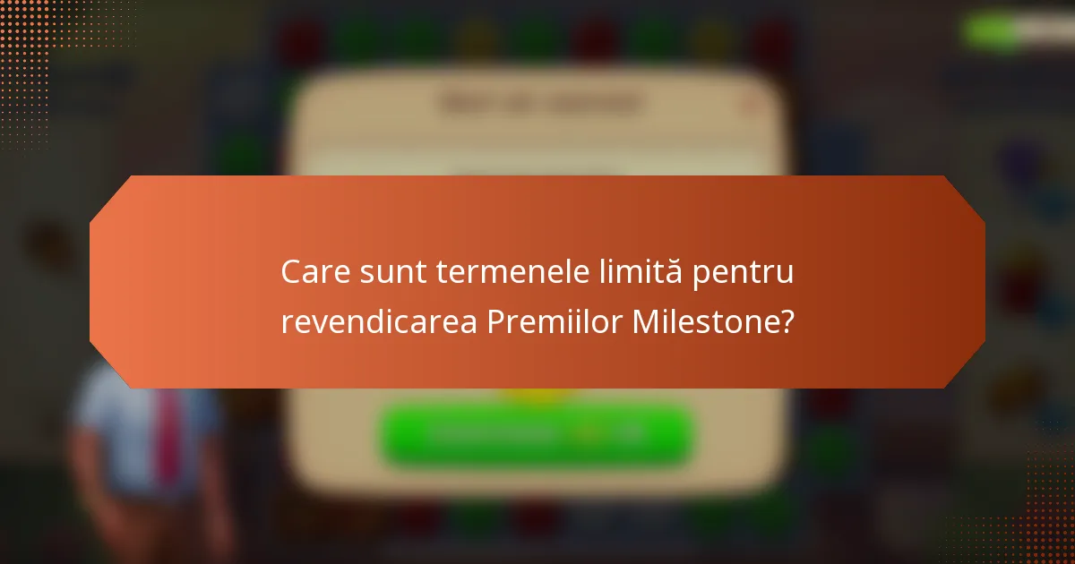 Care sunt termenele limită pentru revendicarea Premiilor Milestone?