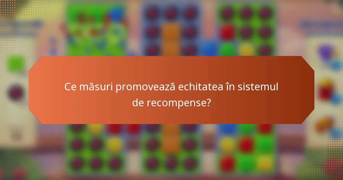 Ce măsuri promovează echitatea în sistemul de recompense?