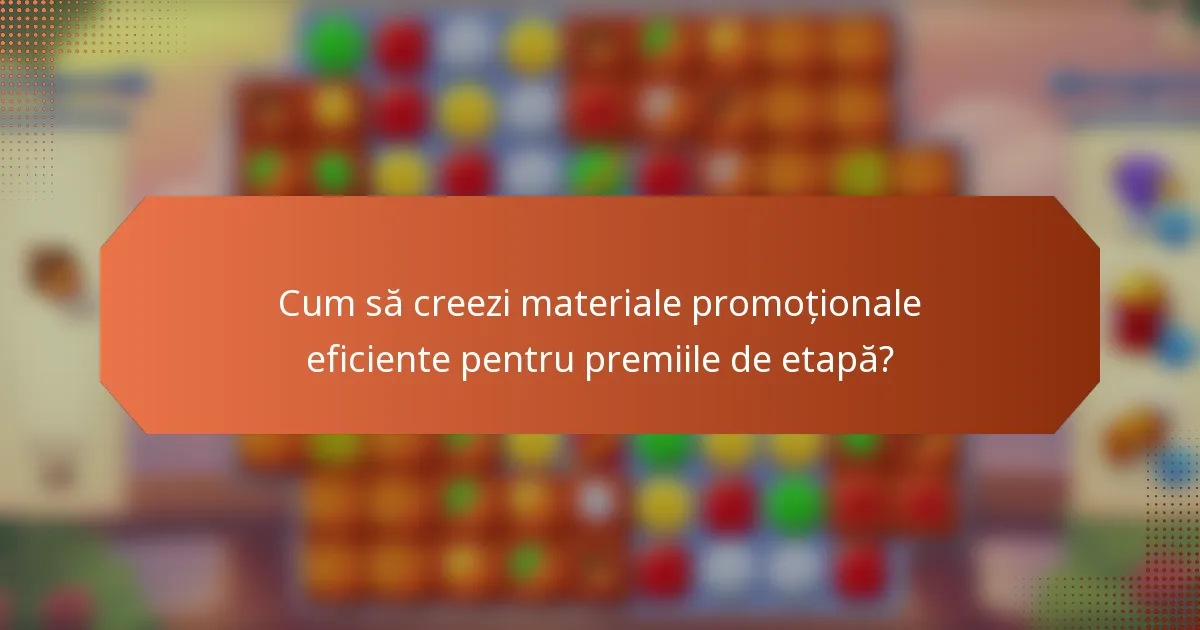 Cum să creezi materiale promoționale eficiente pentru premiile de etapă?