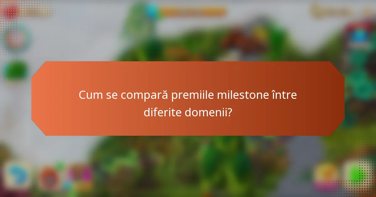 Cum se compară premiile milestone între diferite domenii?