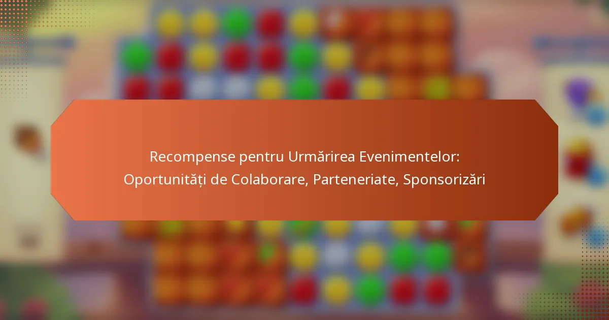 Recompense pentru Urmărirea Evenimentelor: Oportunități de Colaborare, Parteneriate, Sponsorizări
