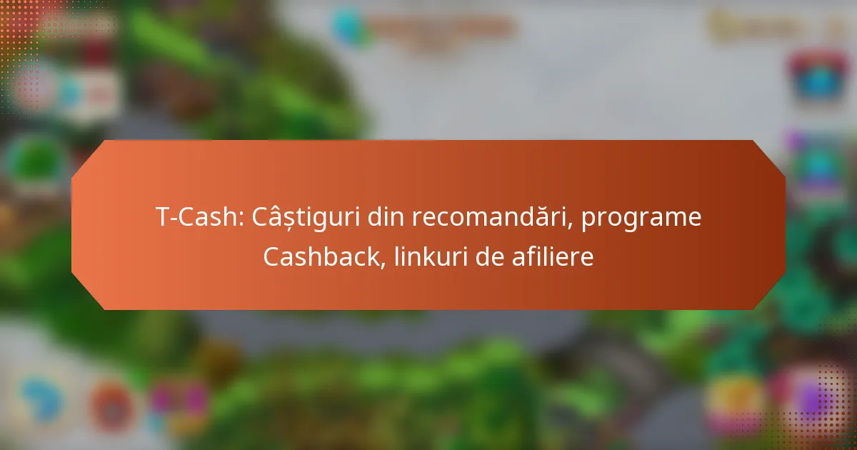 T-Cash: Câștiguri din recomandări, programe Cashback, linkuri de afiliere
