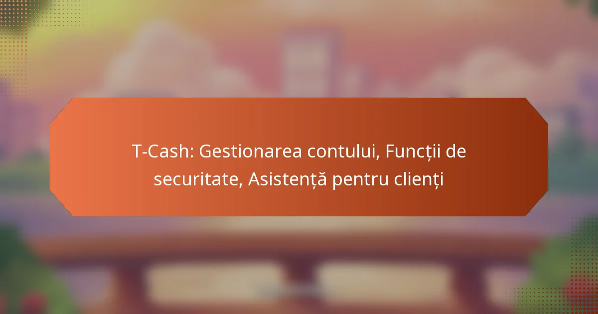 T-Cash: Gestionarea contului, Funcții de securitate, Asistență pentru clienți