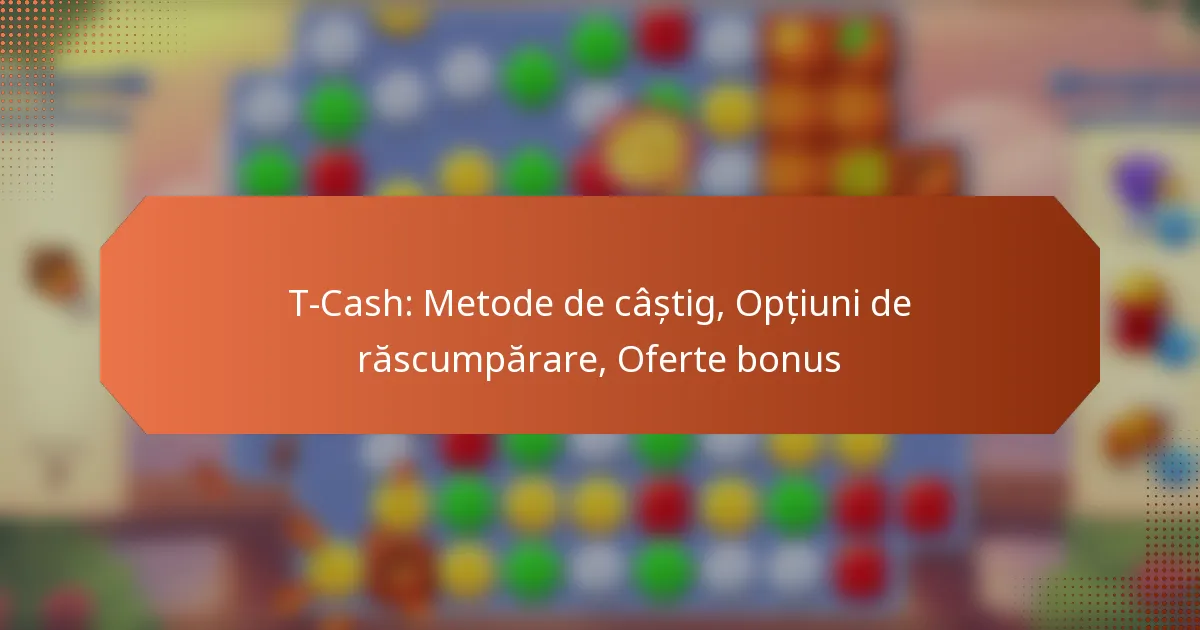 T-Cash: Metode de câștig, Opțiuni de răscumpărare, Oferte bonus
